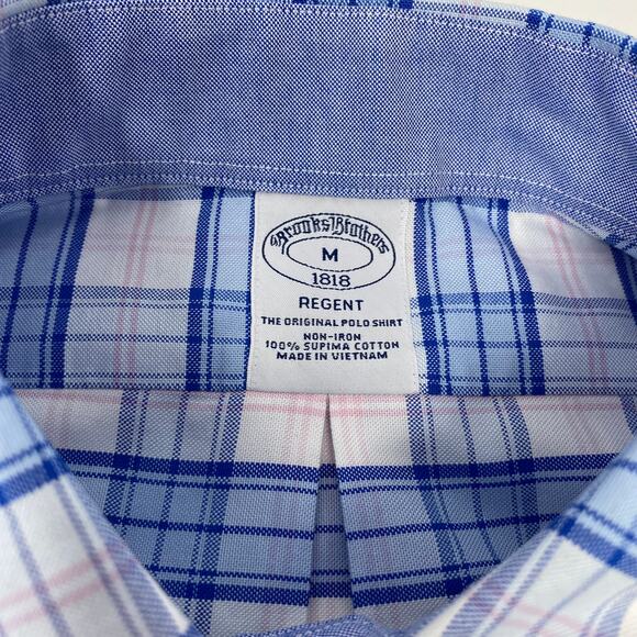Brooks Brothers Blue and Pink Plaid Casual Button Down Shirt - Picture 2 of 6